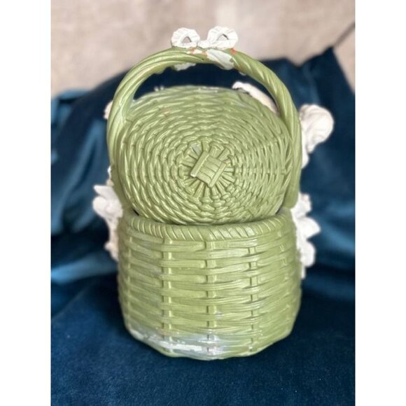 Porcelain Bucket with Angels 12" 10" - Picture 5 of 16